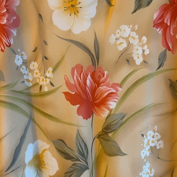 Vintage Floral Maxi Dress 90s USA 12 Vacation Surplice Cottagecore feminine - Picture 5 of 7